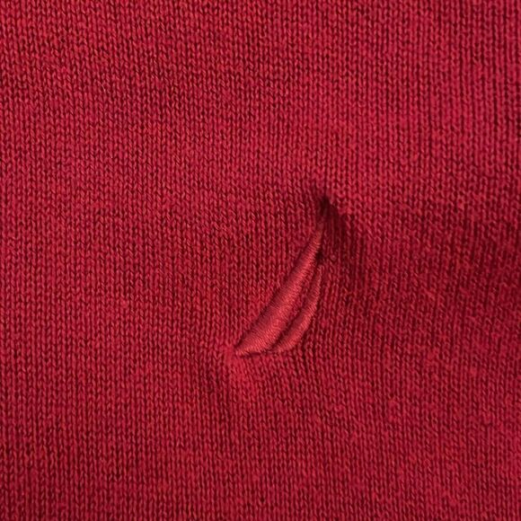 Nautica Red Cotton Knit Sweater Mens Size Extra Large Preppy Casual - Picture 9 of 9
